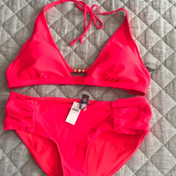 neon red bikini